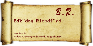 Bódog Richárd névjegykártya