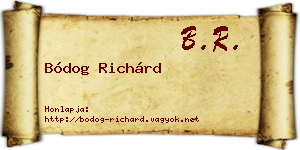 Bódog Richárd névjegykártya
