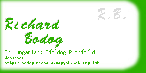 richard bodog business card